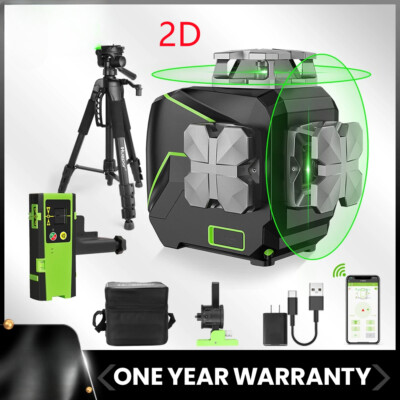 Laser Level Green Beam Self-Leveling Horizontal Vertical 360°Cross Line Tripod