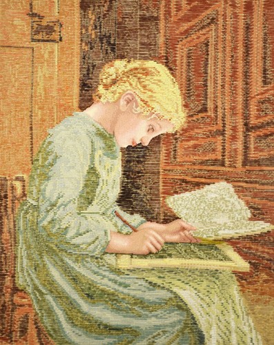 Lindhorst Tapisserie Needlepoint The Home Lesson Albert Anker Wall Tapestry Art - Picture 2 of 5