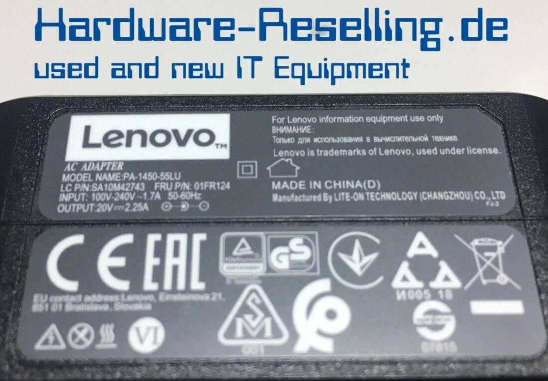 Lenovo Netzteil 45W NEU für Lenovo MIIX 520 20V 2,25A PA-1450-55LU SA10M42743