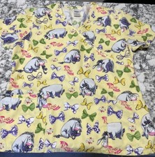 Winnie The Pooh EEYORE Scrub Top Medium Womens