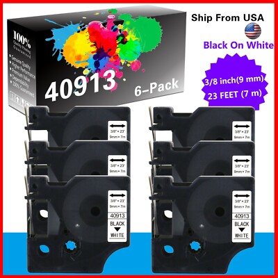 6 PK 40913 Label Tape Compatible for Dymo Label Maker 120P 150 160 200 210D
