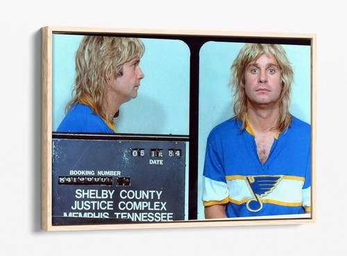 OZZY OSBOURNE MUGSHOT 1 -FLOAT EFFECT CANVAS WALL ART PIC PRINT- CYAN - Picture 12 of 12