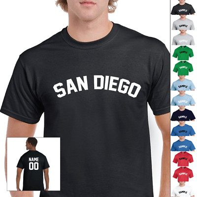 City of San Diego Jersey Sports Letter Personalized Name Number Cotton T-Shirt