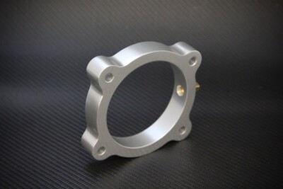 Torque Solution Throttle Body Spacer Silver for 13+ Hyundai Genesis V6 3.8L