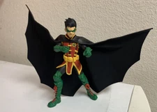 Custom Batman Mcfarlane 1:12 Robin Leather Wired Cape Damian Wayne NOT FIGURE
