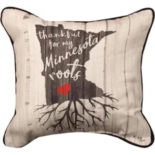 Thankful for My Minnesota Roots Throw Pillow, 12" x 12", State of Birth Heritage
