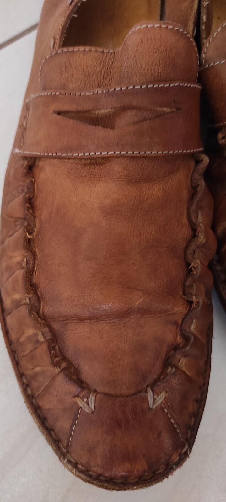 PANTOFOLA D’ORO Mocassini ciabatte mocassini uomo pelle marrone oro Trapper misura 42 euro