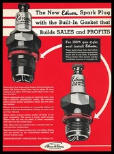 1937 Thomas A. Edison Inc "Albanite" Spark Plugs West Orange New Jersey Print Ad