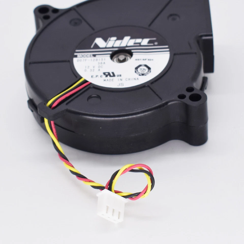 1pc Nidec D07F-12B1S1 38A 75x75x20mm 12V 0.32A DC Cooling Ball Blower Fan 3pin - Image 4 of 4