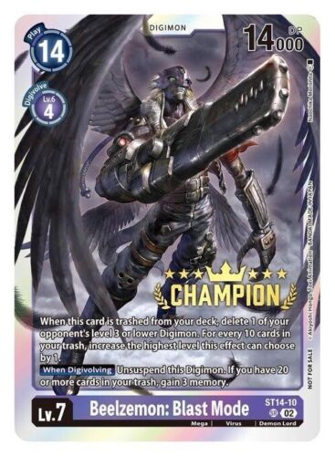 DIGIMON CHAMPION PRIZE BT8-070 BLACKWARGREYMON ST14-10 BEELZEMON BLAST MODE - Bild 2 von 4