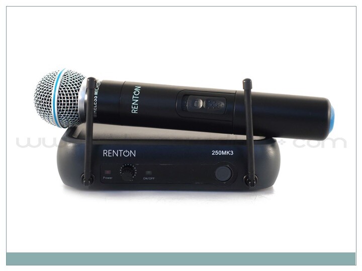 Microfono Wireless Renton 250 MK3 UHF - Qualità Audio Top per Karaoke