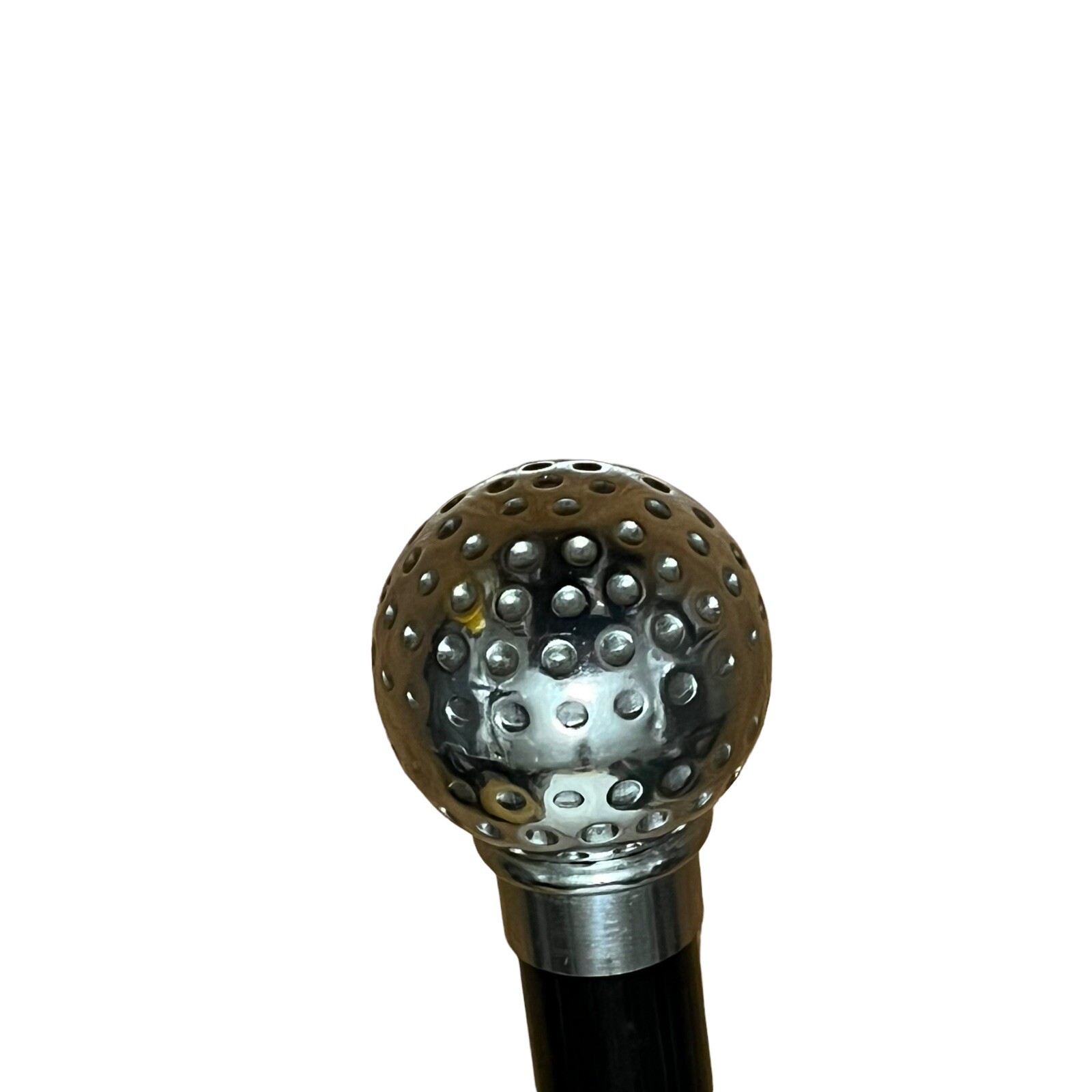 Vintage Italian Nickel Plated Golf Ball Handle Cane /… Gem