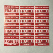 M11693 12 pcs Fragile Handle With Care Stickers 3 X 2 inch Pack of 12