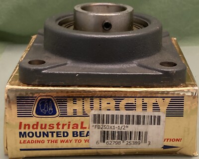 NEW HUB CITY FB250X1-1/2 Four-Holed Flange Block W/ Setscrew Locking Collar