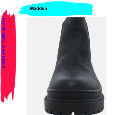 Madden Mens Kresto Black Faux Leather Chelsea Boots Shoes  display picture 1