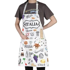 Italian Kitchen Apron Italy Cooking Apron Italian Chef Apron Italian Themed A...