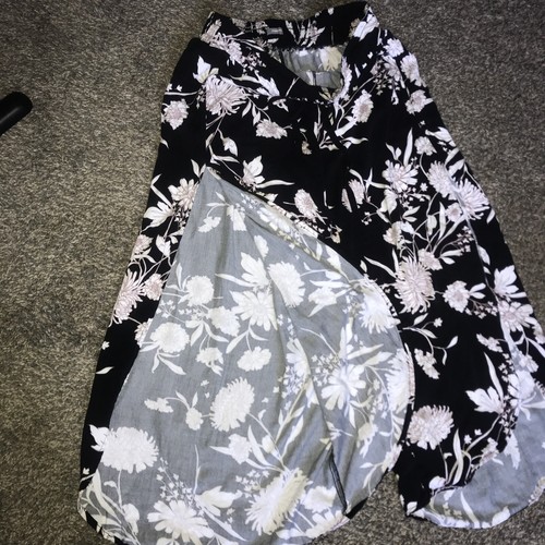 Maurices Womens Size S Floral Drawstring Crop Capri Pants Wide Leg Slit Floral - Picture 6 of 12