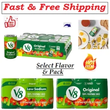 V8 Original 100% Vegetable Juice,5.5 fl oz(Select Your Flavor & Size)
