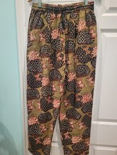VINTAGE ANOKHI COTON BUTTERFLY AND FLOWERS PEINT PANTS