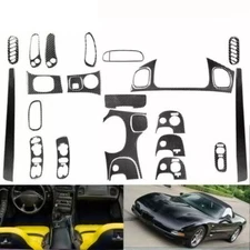 24Pcs Real Carbon Fiber Interior Full Set Trim For Chevrolet Corvette C5 1998-04
