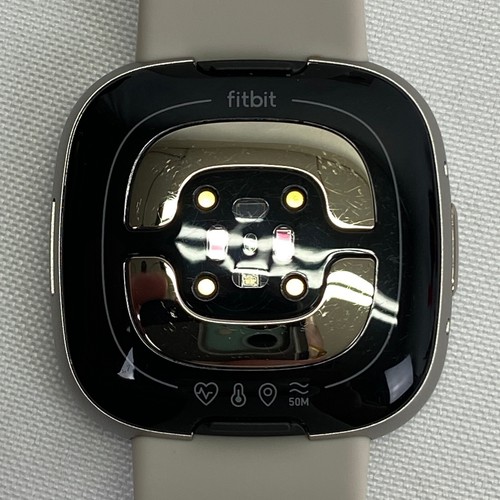 Fitbit Sense 2 Advanced Health Fitness GPS Smartwatch, Lunar White/Platinum - Zdjęcie 6 z 12