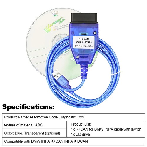 K+DCAN OBD2 Cable with Switch FTDI FT232RL Tools EDIABAS NCS Expert ISTA For BMW - Picture 14 of 15