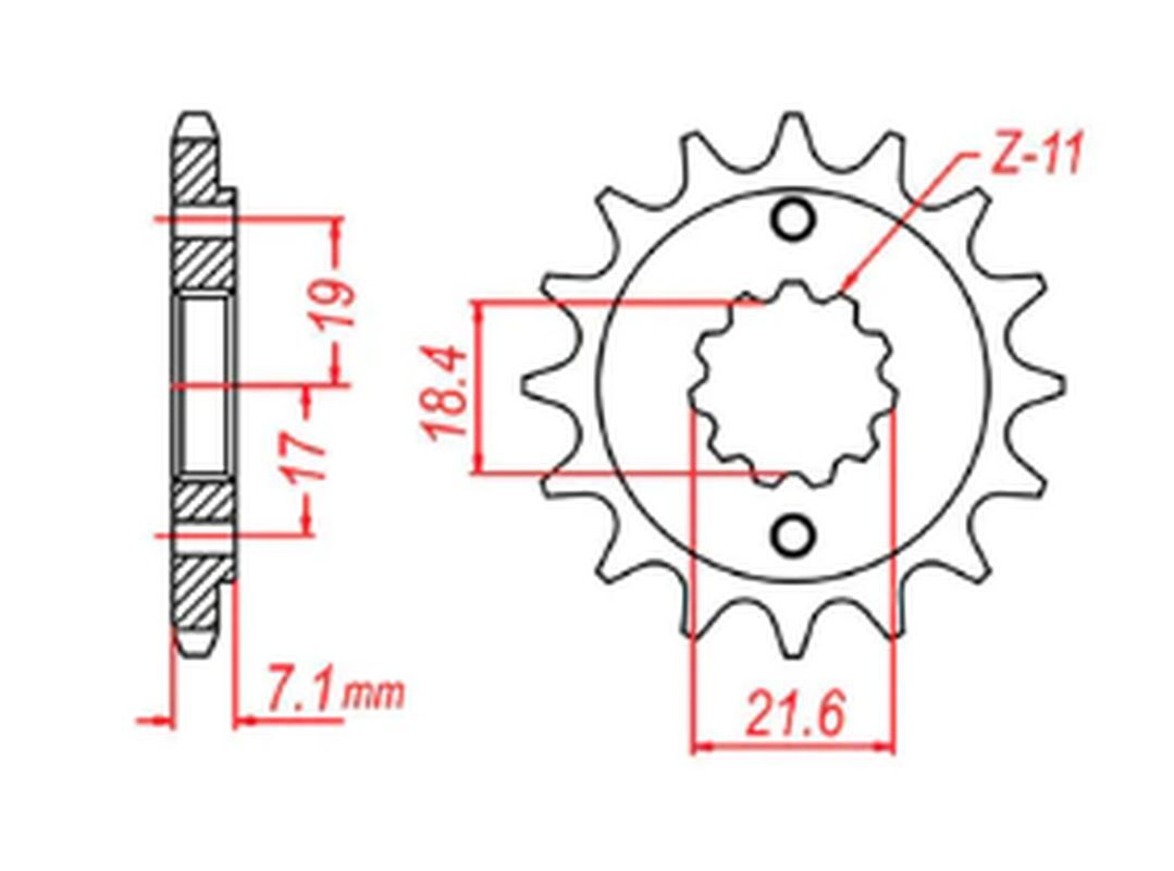 Pignon avant 14 dents Honda CRF 250L 2013-2015 JTF1321.14 trail