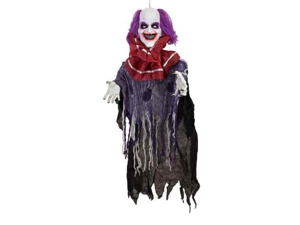 Europalms Halloween Figur Clown Robby, Animiert, 120Cm - Animierte Figur Mit Lic-image