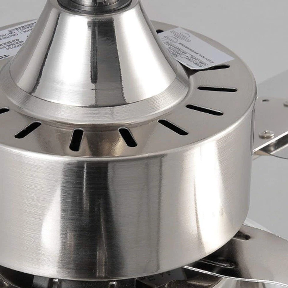 48" 5-blade stainless steel three-tone lighting fan chandelier - Image 4 of 4