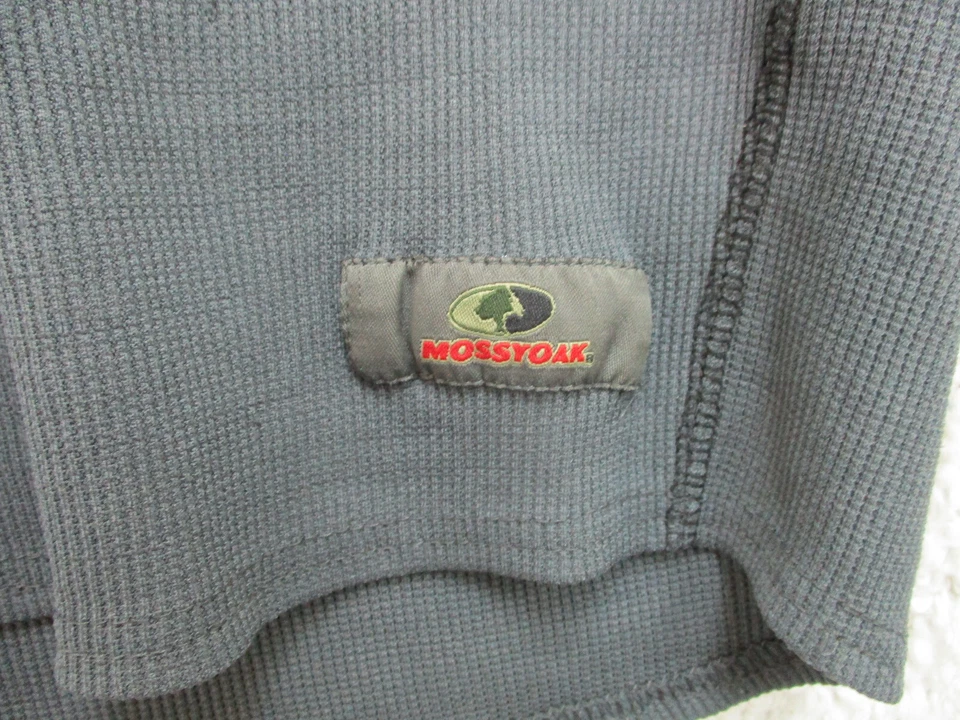 Camisa Mossy Oak Henley Mediana Adulto Gris Manga Larga Elastizada Informal Moderna Para Hombres Foto 3 de 4