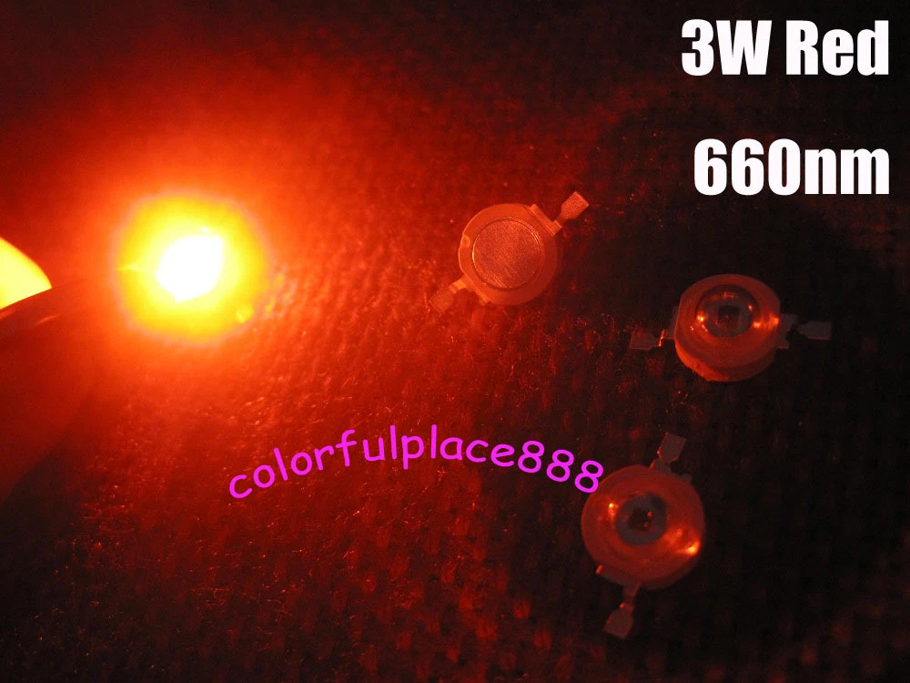 10 3W High Power Red Led Lamp Beads 650nm 680nm Agriculture Grow Lights 660nm