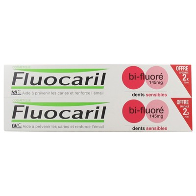 Fluocaril Zahnpasta Bi-Fluorinated Sensitive Teeth 2 x 75 ml ist eine bifluorier