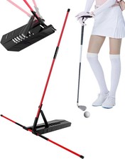 Pro Golf Alignment Sticks Holder - Golf Training Aid for Swing Plane Path Red.
