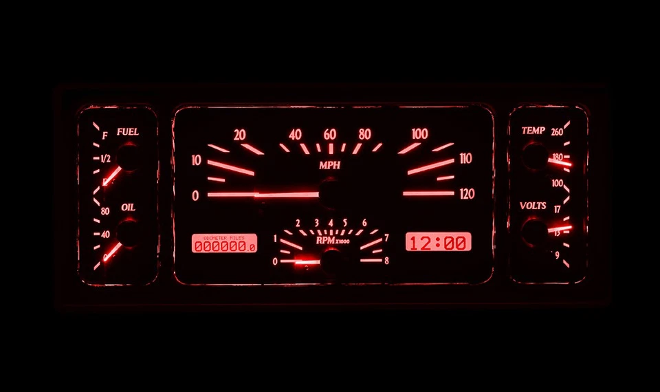 Комплект датчиков Dakota Digital 1935-1936 Ford Car VHX черный/красный светодиод VHX-35F-K-R - Изображение 2 из 4