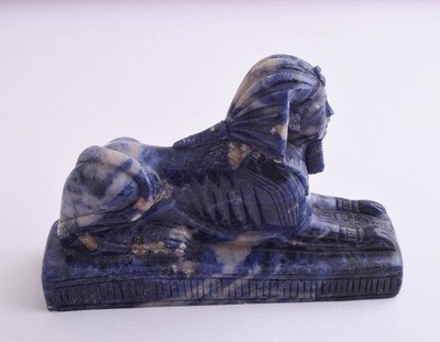 Vintage Ägyptische Sphinx - Handgeschnitzte Ägyptische Lapis Sodalith...