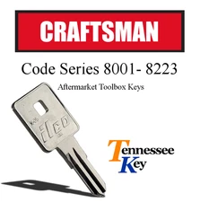 Craftsman toolbox key / Llaves / Cut by keys code / key code Series 8001-8223