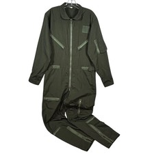 Vintage Military Flight Suit Coveralls Jumpsuit Green Utility Workwear Men Sz M 