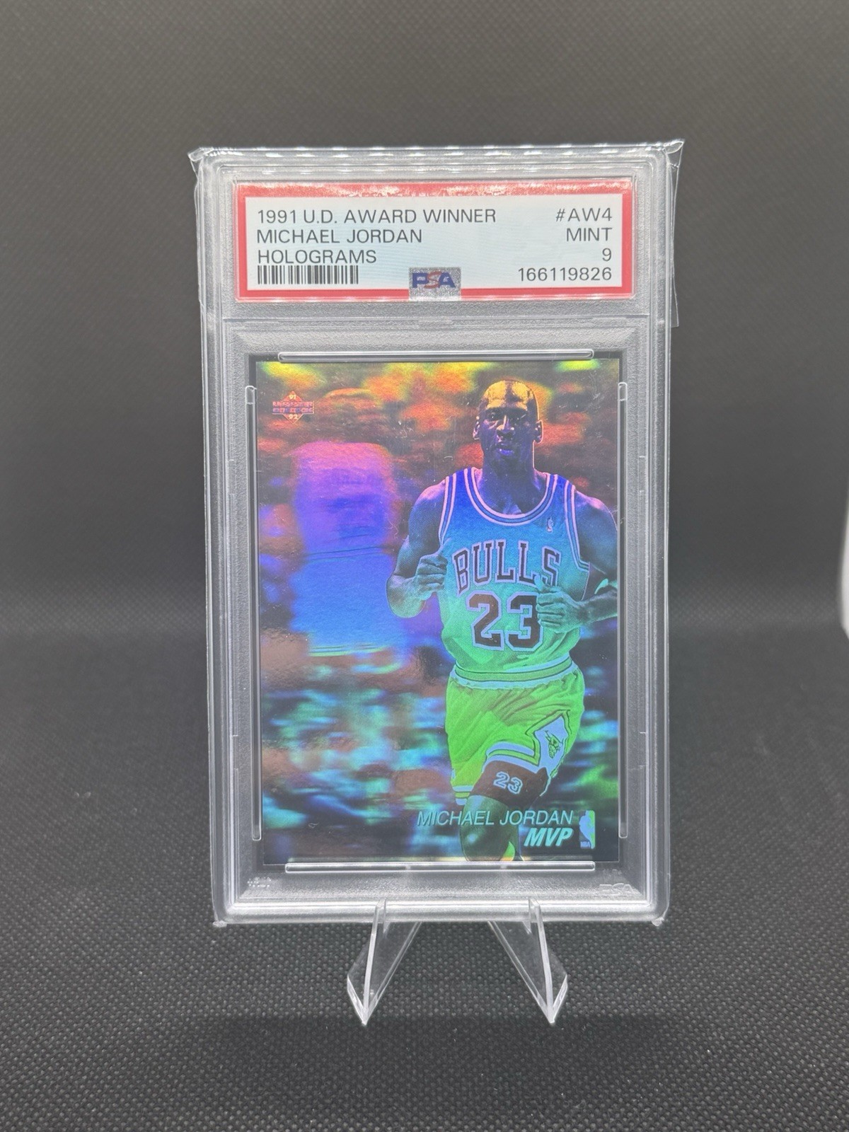 1991 UD AWARD WINNER HOLOGRAM #AW4 MICHAEL JORDAN PSA 9