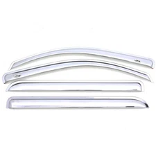 AVS Front & Rear Chrome Ventvisor Window Deflectors for F150 F250 F350 Crew Cab