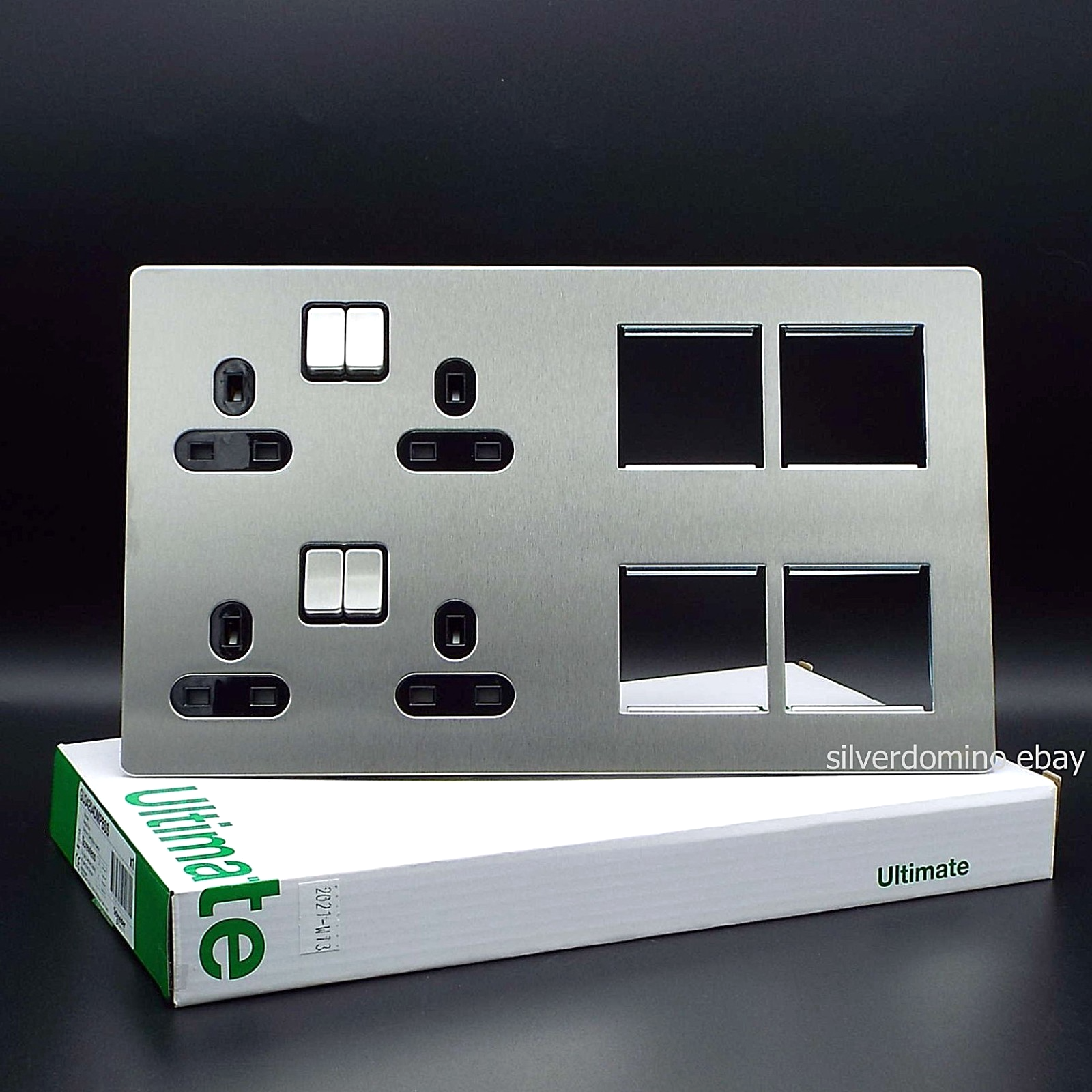 Schneider Ultimate Screwless Media Plate Stainless Steel • GU34204DMPBSS