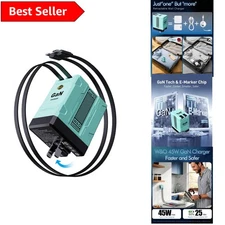 Elegant 45W GaN Charger: Retractable Fast Charging Wall Plug for iPhone & Galaxy