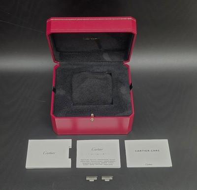 GENUINE CARTIER SANTOS GALBEE WATCH BOX W/ 2X LINKS 18.5mm & MANUALS NEW