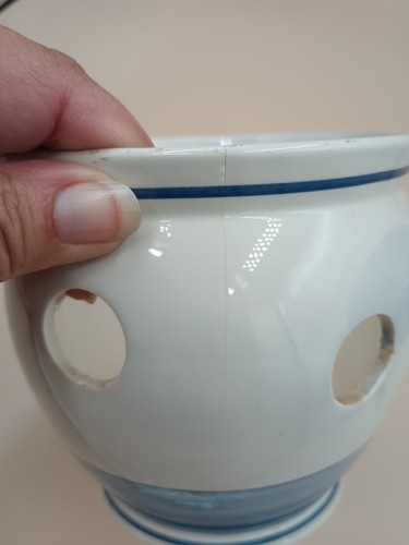 Vintage Delft Blue Holland Orchid /Crocus Hand Painted Porcelain Pot 5”x5” - Picture 3 of 7