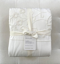 Pottery Barn FLORAL EMBROIDERED Duvet Cover King/Cal King ~White~ NWT