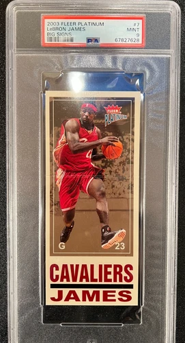 2003 FLEER PLATINUM BIG SIGNS #7 LEBRON JAMES ROOKIE CARD PSA 9 MINT