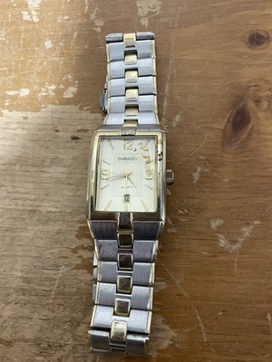Embassy GEM9095M Quartz Stainless Steel Back Japan Movement Men's Wrist Watch
