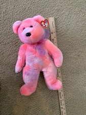 TY Beanie Buddies RARE Teddy Bear Pink Plush ORIG TAG