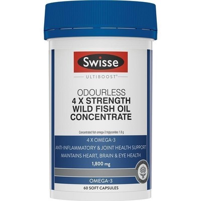 Swisse Ultiboost 4 x Strength Wild Fish Oil Concentrate EPA DHA 60 Stück...