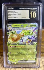 Espathra ex 006/091 2024 Pokemon Paldean Fates Holo CGC Pristine 10