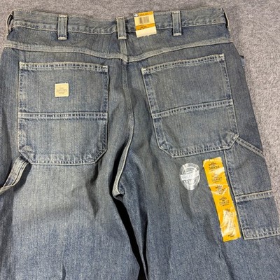 NWT Lee Dungarees Cant Bust Em Mens 38x32 Carpenter Jeans Blue